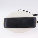 SAINT LAURENT Shoulder Bag PVC Canvas Navy White Auth 197773-10