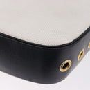 SAINT LAURENT Shoulder Bag PVC Canvas Navy White Auth 197773-14