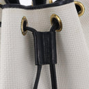 SAINT LAURENT Shoulder Bag PVC Canvas Navy White Auth 197773-16