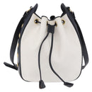 SAINT LAURENT Shoulder Bag PVC Canvas Navy White Auth 197773-2