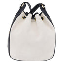 SAINT LAURENT Shoulder Bag PVC Canvas Navy White Auth 197773-3