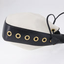 SAINT LAURENT Shoulder Bag PVC Canvas Navy White Auth 197773-4