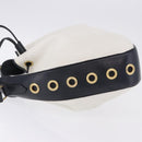 SAINT LAURENT Shoulder Bag PVC Canvas Navy White Auth 197773-5