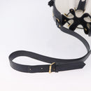 SAINT LAURENT Shoulder Bag PVC Canvas Navy White Auth 197773-7