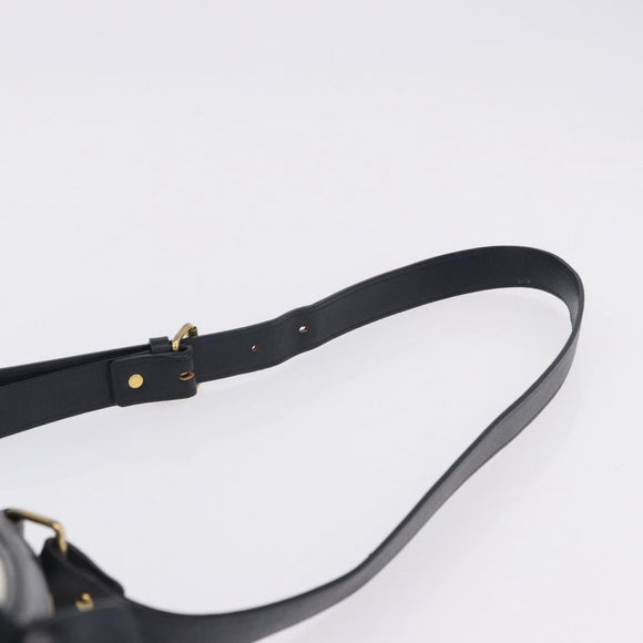 SAINT LAURENT Shoulder Bag PVC Canvas Navy White Auth 197773