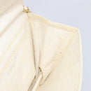 CHANEL Matelasse Chain Shoulder Bag Lamb Skin White Gold CC Auth 197774-18
