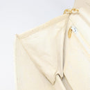 CHANEL Matelasse Chain Shoulder Bag Lamb Skin White Gold CC Auth 197774-19