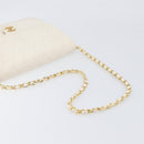 CHANEL Matelasse Chain Shoulder Bag Lamb Skin White Gold CC Auth 197774-7