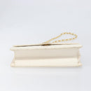 CHANEL Matelasse Chain Shoulder Bag Lamb Skin White Gold CC Auth 197774-9