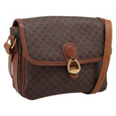 CELINE Macadam Shoulder Bag PVC Leather Brown Gold Auth 197775-1