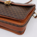 CELINE Macadam Shoulder Bag PVC Leather Brown Gold Auth 197775-10