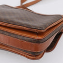 CELINE Macadam Shoulder Bag PVC Leather Brown Gold Auth 197775-12