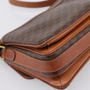 CELINE Macadam Shoulder Bag PVC Leather Brown Gold Auth 197775-13