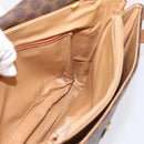 CELINE Macadam Shoulder Bag PVC Leather Brown Gold Auth 197775-17