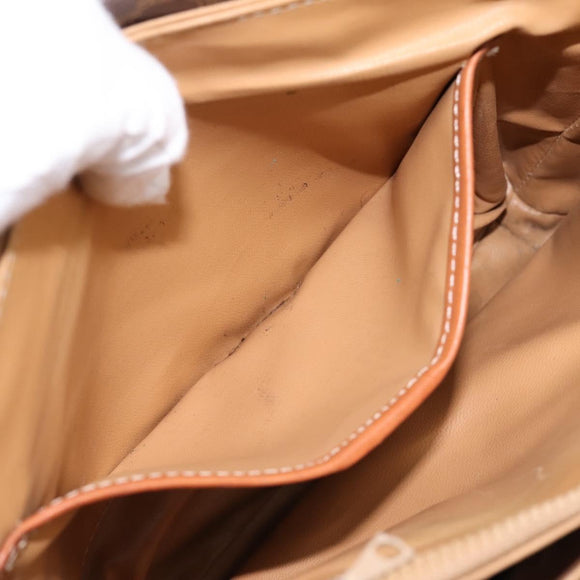 CELINE Macadam Shoulder Bag PVC Leather Brown Gold Auth 197775