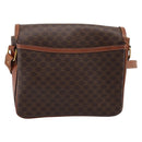 CELINE Macadam Shoulder Bag PVC Leather Brown Gold Auth 197775-3