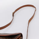 CELINE Macadam Shoulder Bag PVC Leather Brown Gold Auth 197775-8