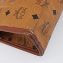 MCM Logogram Vicetos Clutch Bag PVC Leather Brown Gold Auth 197776-16