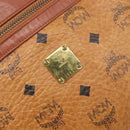 MCM Logogram Vicetos Clutch Bag PVC Leather Brown Gold Auth 197776-12
