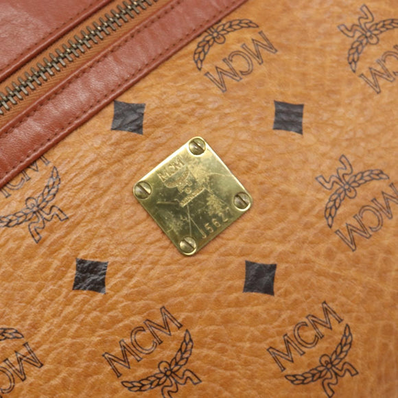 MCM Logogram Vicetos Clutch Bag PVC Leather Brown Gold Auth 197776