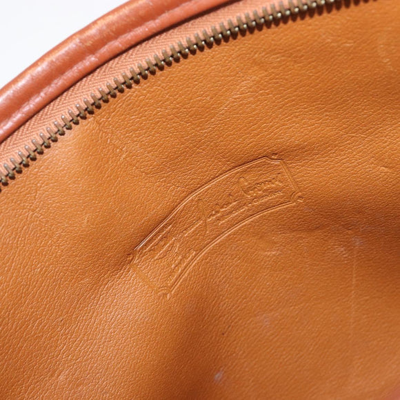 MCM Logogram Vicetos Clutch Bag PVC Leather Brown Gold Auth 197776