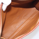 MCM Logogram Vicetos Clutch Bag PVC Leather Brown Gold Auth 197776-11