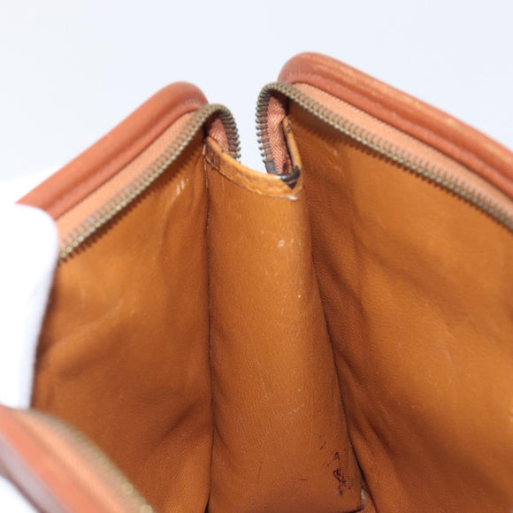 MCM Logogram Vicetos Clutch Bag PVC Leather Brown Gold Auth 197776