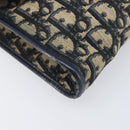 Christian Dior Trotter Canvas Chain Shoulder Bag Navy Gold Auth 197779-11