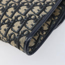 Christian Dior Trotter Canvas Chain Shoulder Bag Navy Gold Auth 197779-12
