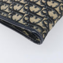 Christian Dior Trotter Canvas Chain Shoulder Bag Navy Gold Auth 197779-13