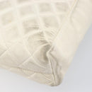 CHANEL Matelasse Chain Shoulder Bag Lamb Skin White Gold CC Auth 197780-17