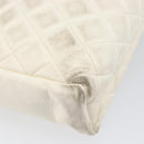 CHANEL Matelasse Chain Shoulder Bag Lamb Skin White Gold CC Auth 197780-9