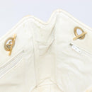 CHANEL Matelasse Chain Shoulder Bag Lamb Skin White Gold CC Auth 197780-20