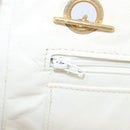 CHANEL Matelasse Chain Shoulder Bag Lamb Skin White Gold CC Auth 197780-22