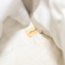 CHANEL Matelasse Chain Shoulder Bag Lamb Skin White Gold CC Auth 197780-12