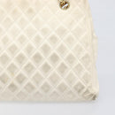 CHANEL Matelasse Chain Shoulder Bag Lamb Skin White Gold CC Auth 197780-3