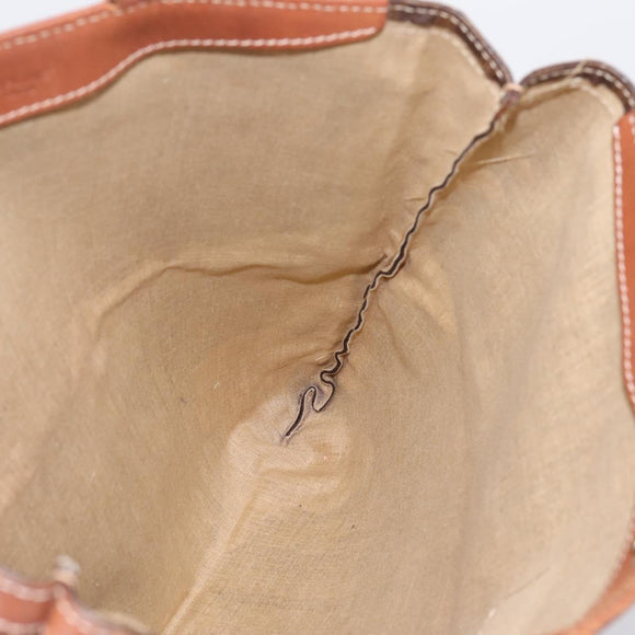 CELINE Macadam Canvas Tote Bag PVC Leather Brown Gold Auth 197781
