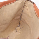 CELINE Macadam Canvas Tote Bag PVC Leather Brown Gold Auth 197781-18