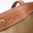 CELINE Macadam Canvas Tote Bag PVC Leather Brown Gold Auth 197781-12