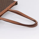 CELINE Macadam Canvas Tote Bag PVC Leather Brown Gold Auth 197781-7