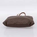 CELINE Macadam Canvas Tote Bag PVC Leather Brown Gold Auth 197781-5
