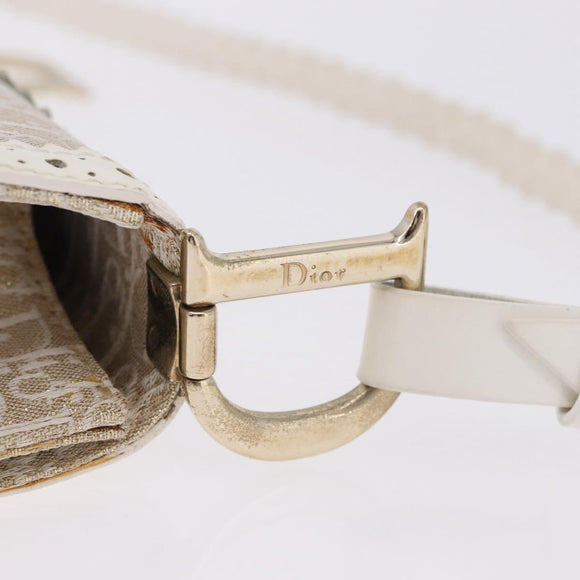 Christian Dior Trotter Canvas Hand Bag Gold Auth 197782SAM