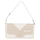 Christian Dior Trotter Canvas Hand Bag Gold Auth 197782SAM-13