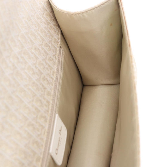 Christian Dior Trotter Canvas Hand Bag Gold Auth 197782SAM