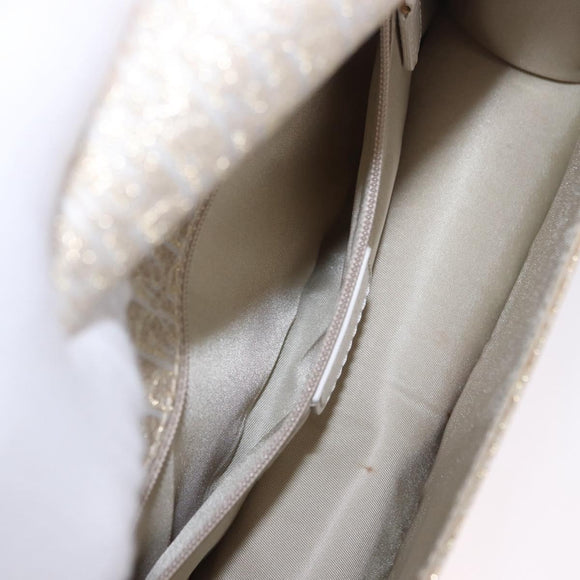 Christian Dior Trotter Canvas Hand Bag Gold Auth 197782SAM