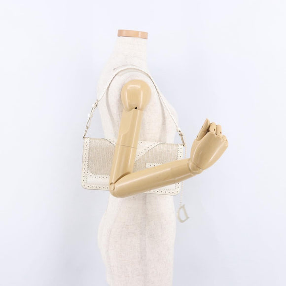 Christian Dior Trotter Canvas Hand Bag Gold Auth 197782SAM