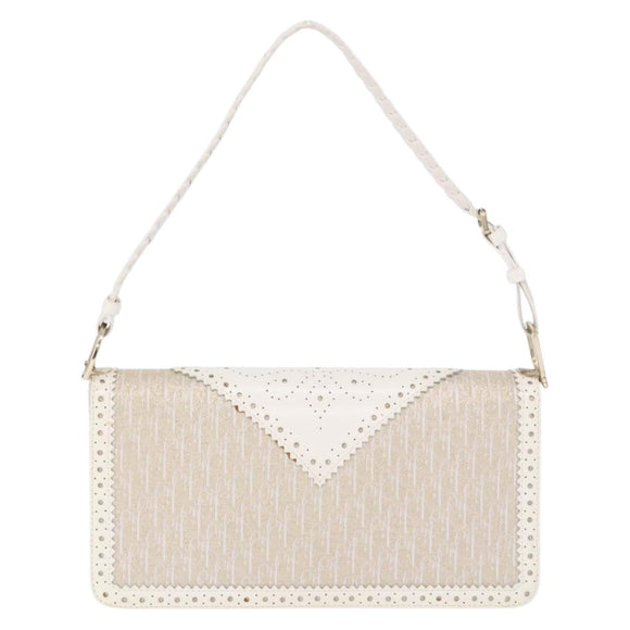 Christian Dior Trotter Canvas Hand Bag Gold Auth 197782SAM