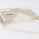 Christian Dior Trotter Canvas Hand Bag Gold Auth 197782SAM-14