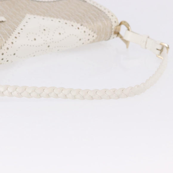 Christian Dior Trotter Canvas Hand Bag Gold Auth 197782SAM