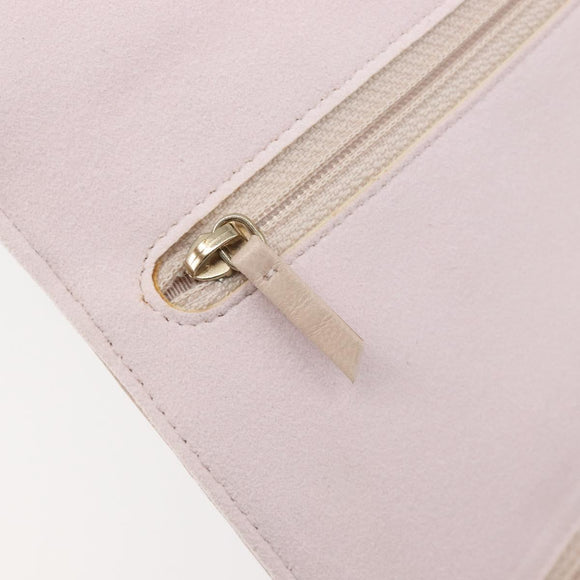 CHANEL Matelasse 2.55 Accessory Pouch Lamb Skin Pink Gold CC Auth 197784V